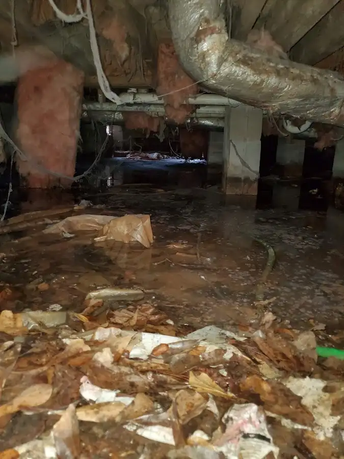 Crawl space flood assessment for Commercial Water Damage Restoration in West Springfield Town